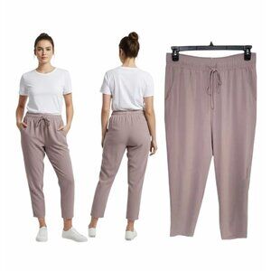 ❤️Womens Size L Elastic Waist Drawcord Casual Comfy Pull-On Pants Dusty Pink New